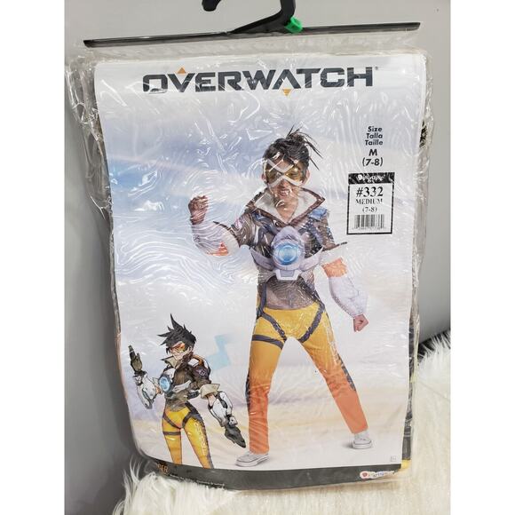 NEW Overwatch Tracer Cosplay Halloween Costume Child Size Medium Kids Dress Up - Picture 1 of 5